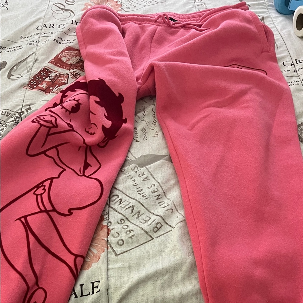 Stylish Pink Cartoon Print Women's Joggers